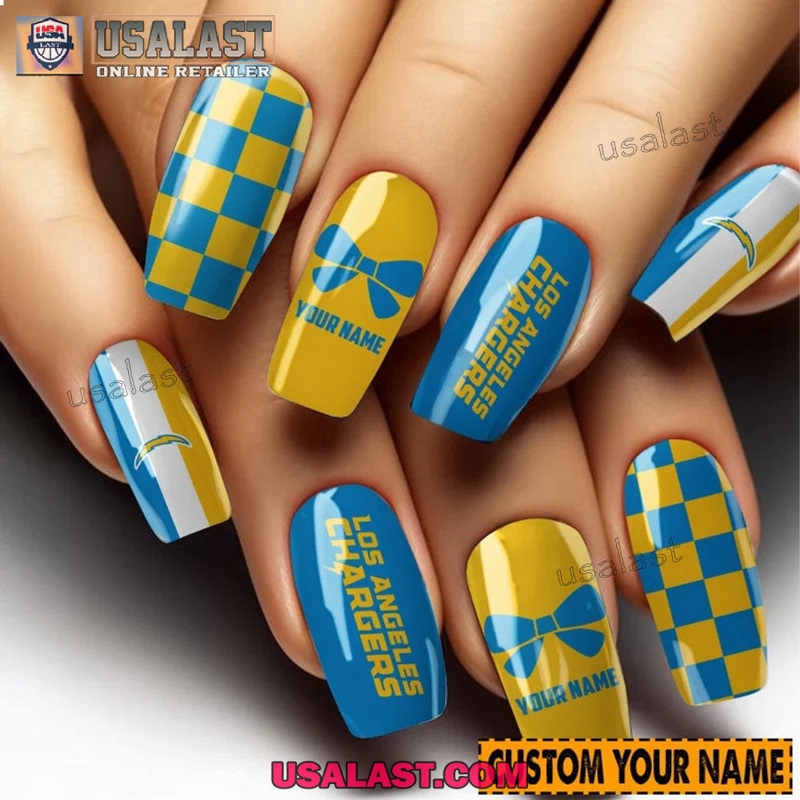 Los Angeles Chargers Women Custom Nails Set - Adult & Kids T-Shirts, Sweatshirts & Hoodies apparel design preview 1