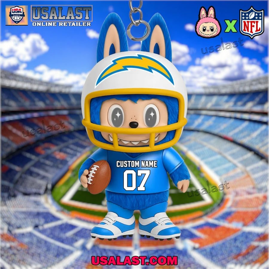Los Angeles Chargers x Labubu Monster Custom Acrylic - Adult & Kids T-Shirts, Sweatshirts & Hoodies apparel design preview 1