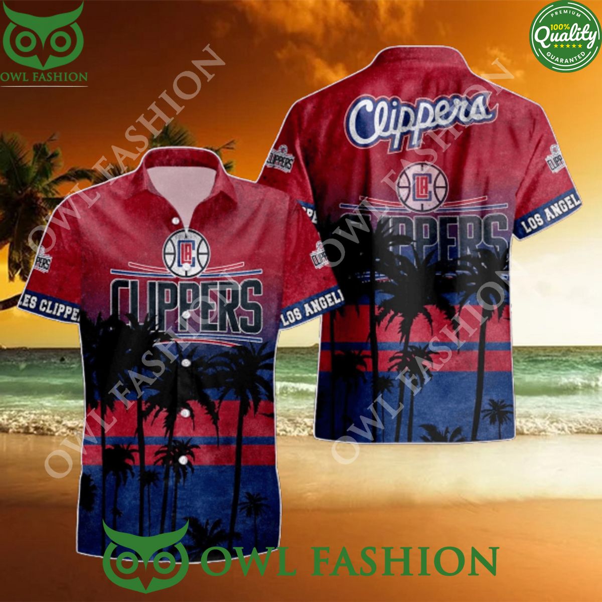 Los Angeles Clippers NBA Hawaiian Summer 2024 - Adult & Kids T-Shirts, Sweatshirts & Hoodies apparel design preview 1