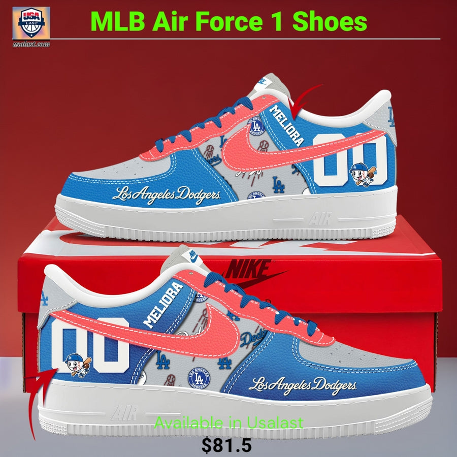 Los Angeles Dodgers Personalized Air Force 1 Shoes - Adult & Kids T-Shirts, Sweatshirts & Hoodies apparel design preview 1