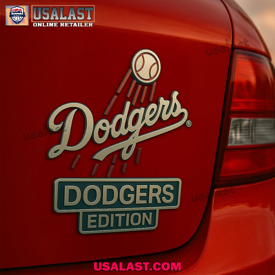 Los Angeles Dodgers Premium Car Emblem Custom 3D - Adult & Kids T-Shirts, Sweatshirts & Hoodies apparel design preview 1