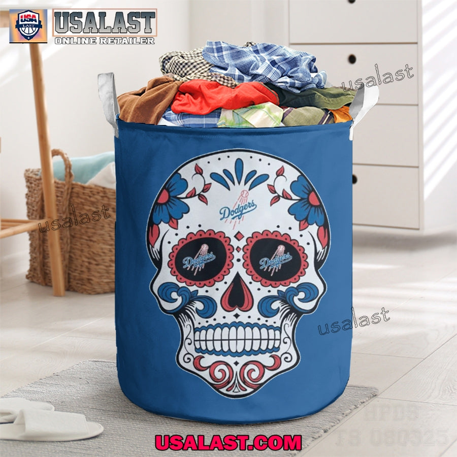 Los Angeles Dodgers Sugar Skull 2025 Laundry Basket - Adult & Kids T-Shirts, Sweatshirts & Hoodies apparel design preview 1