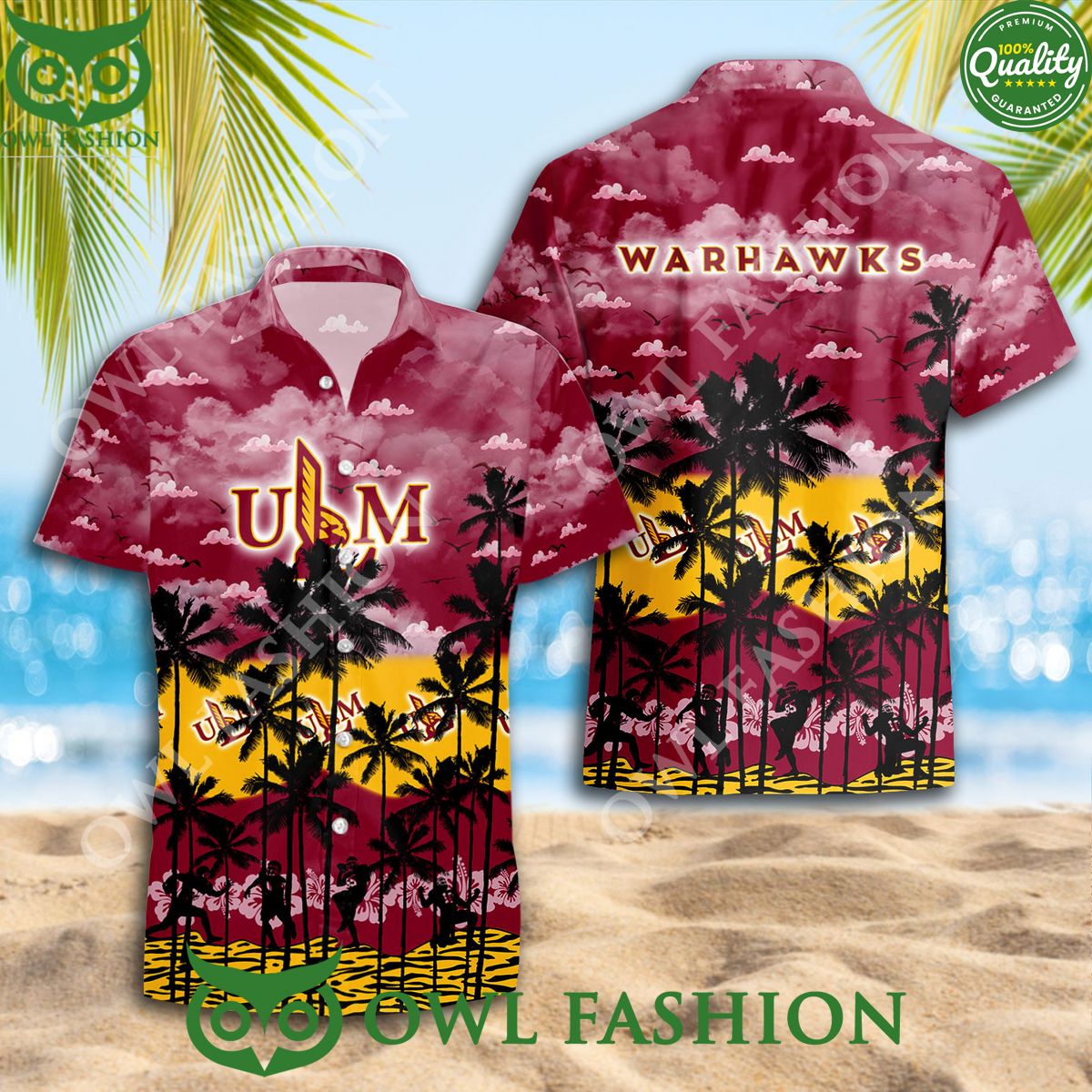 Louisiana Monroe Warhawks Hawaiian NCAA Trending - Adult & Kids T-Shirts, Sweatshirts & Hoodies apparel design preview 1