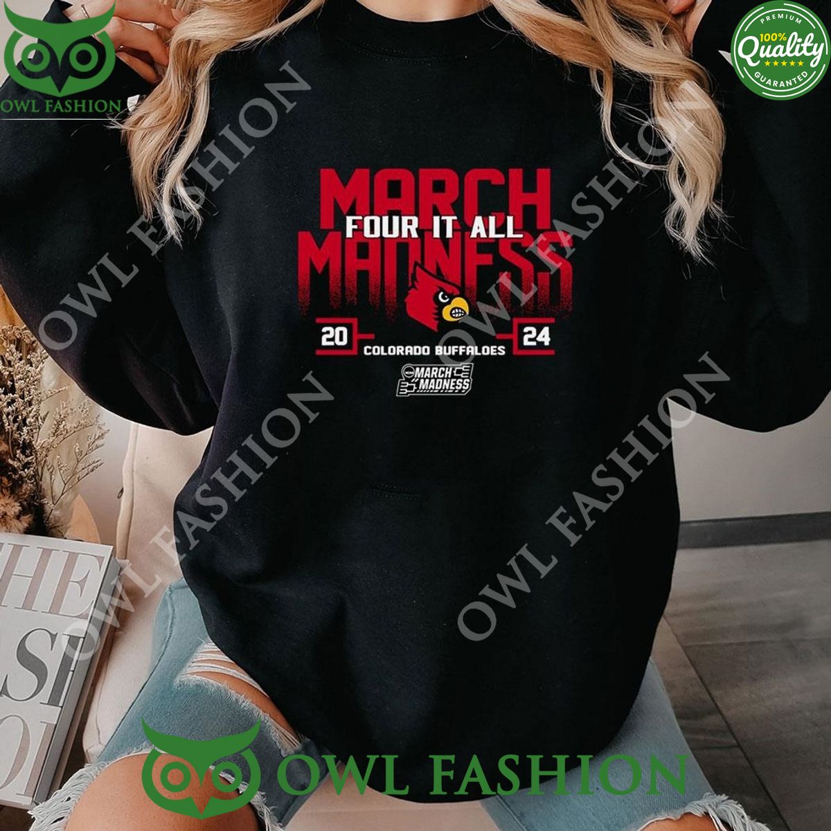 Louisville Cardinals 2024 Ncaa March Madness Four It - Adult & Kids T-Shirts, Sweatshirts & Hoodies apparel design preview 1