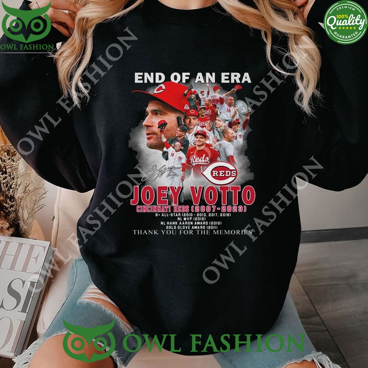 Joey Votto Cincinnati Reds End Of An Era 2027 2024 - Adult & Kids T-Shirts, Sweatshirts & Hoodies apparel design preview 1