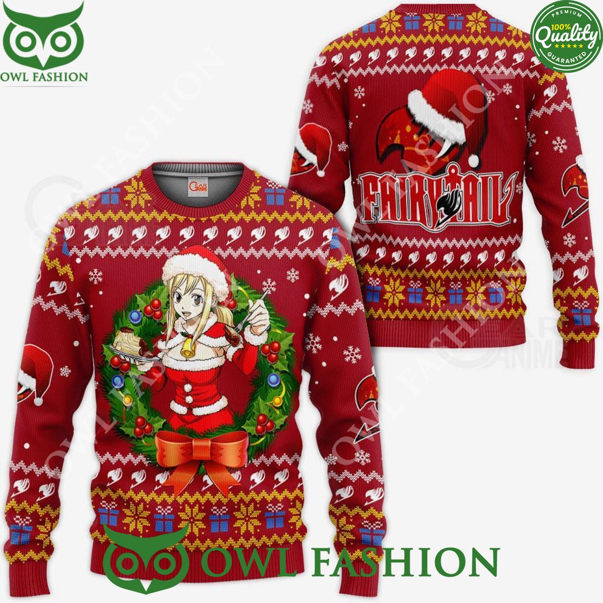 Lucy Heartfilia Ugly Christmas Sweater Xmas Jumper - Adult & Kids T-Shirts, Sweatshirts & Hoodies apparel design preview 1