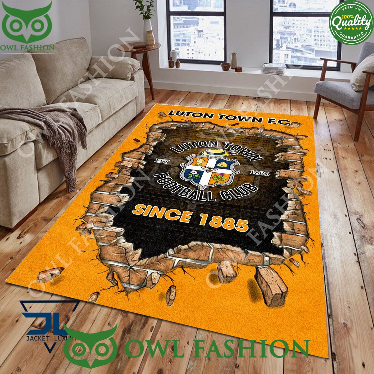 Luton Town F.C 1877 Premier League Living Room Carpet - Adult & Kids T-Shirts, Sweatshirts & Hoodies apparel design preview 1