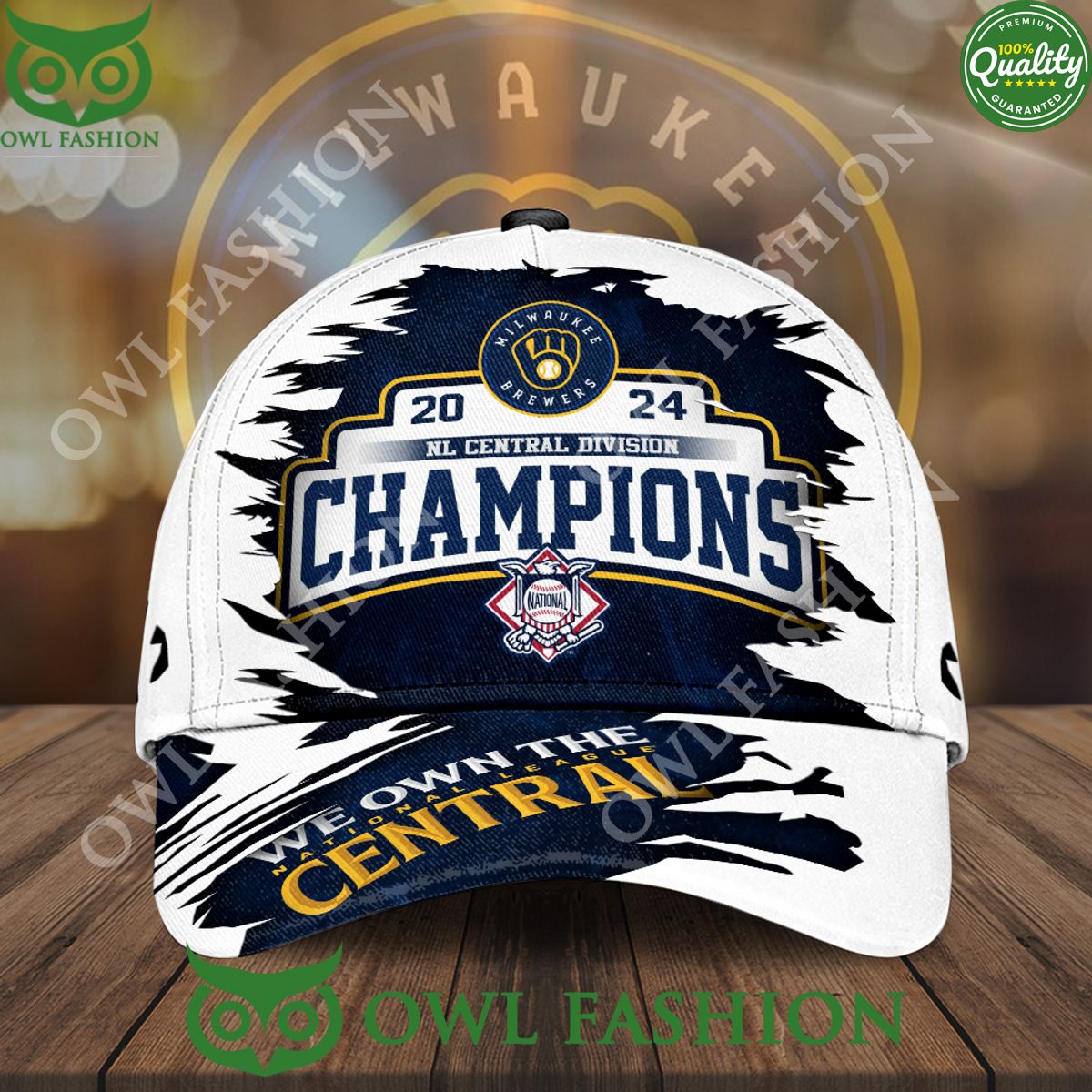 Milwaukee Brewers NL Central Division White Blue - Adult & Kids T-Shirts, Sweatshirts & Hoodies apparel design preview 1