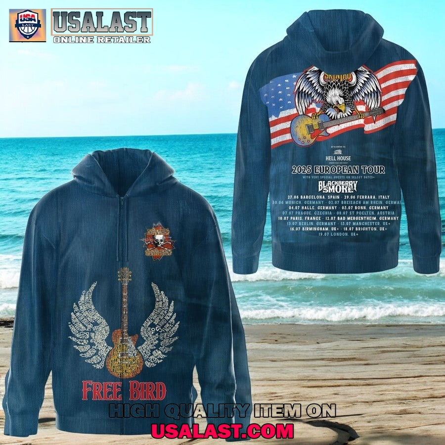 Lynyrd Skynyrd Free Bird 2025 European Tour 3D - Adult & Kids T-Shirts, Sweatshirts & Hoodies apparel design preview 1