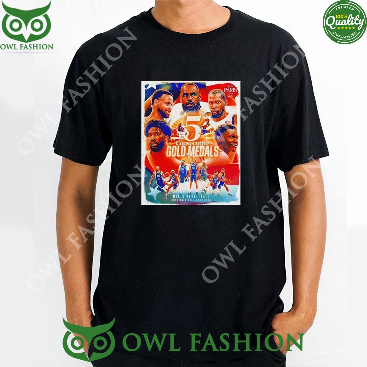 Olympic Paris 2024 5 Consecutive Gold Medals Mens - Adult & Kids T-Shirts, Sweatshirts & Hoodies apparel design preview 1