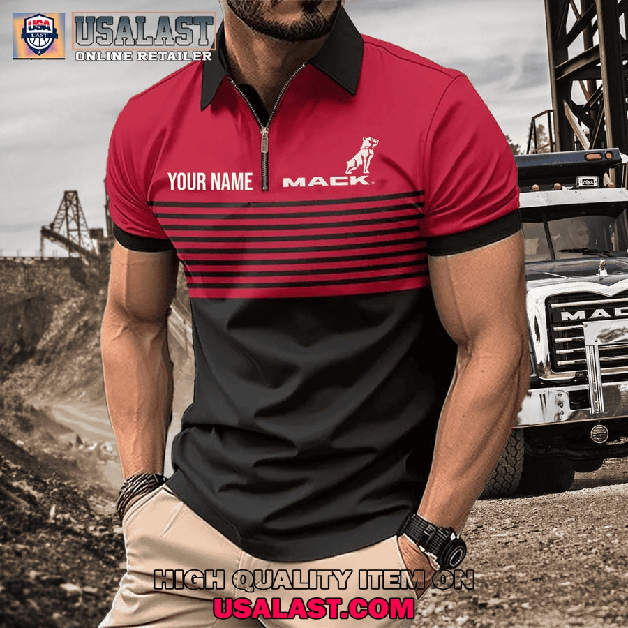 Mack Custom Name Zipper Men Polo - Adult & Kids T-Shirts, Sweatshirts & Hoodies apparel design preview 1