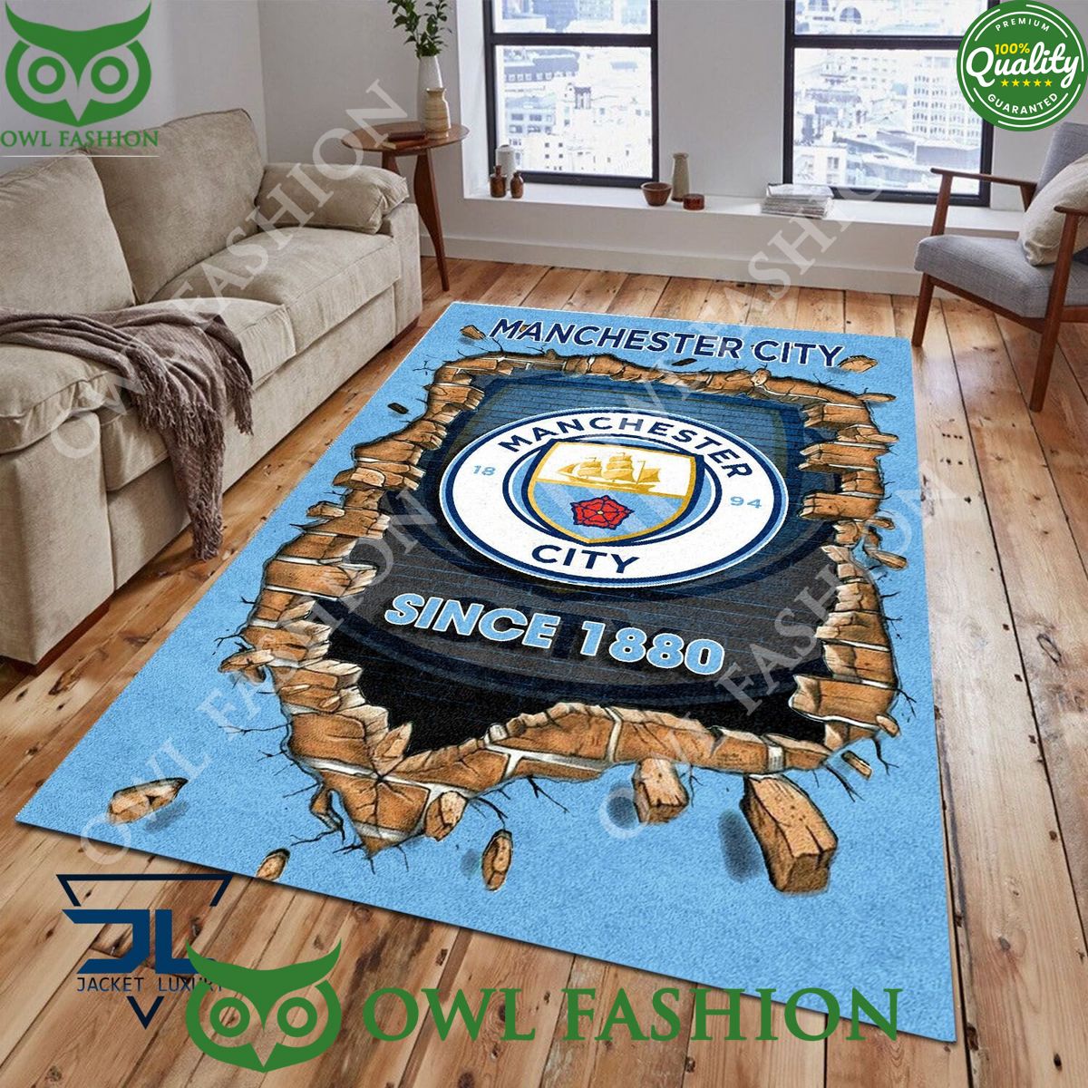 Manchester City F.C 1878 Premier League Living Room - Adult & Kids T-Shirts, Sweatshirts & Hoodies apparel design preview 1
