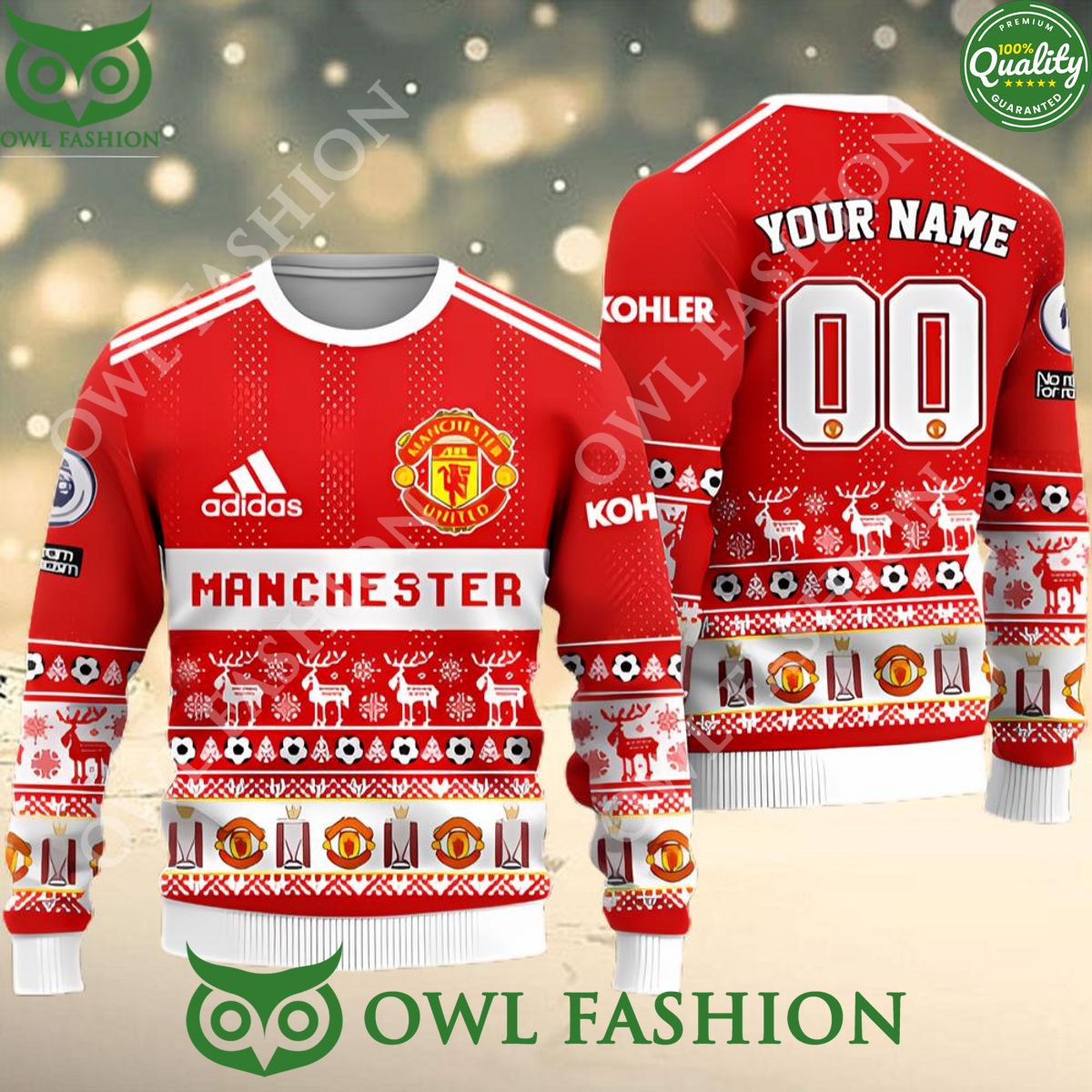 Manchester United Customized 2023 Ugly Christmas - Adult & Kids T-Shirts, Sweatshirts & Hoodies apparel design preview 1