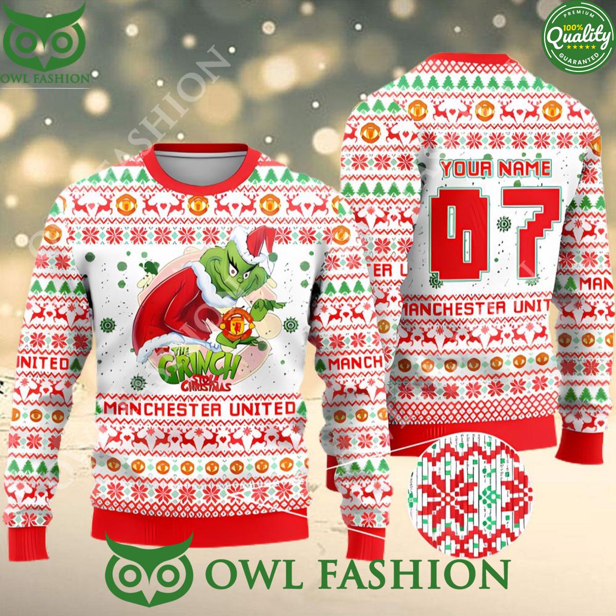 Manchester United Grinch Limited Ugly Christmas - Adult & Kids T-Shirts, Sweatshirts & Hoodies apparel design preview 1