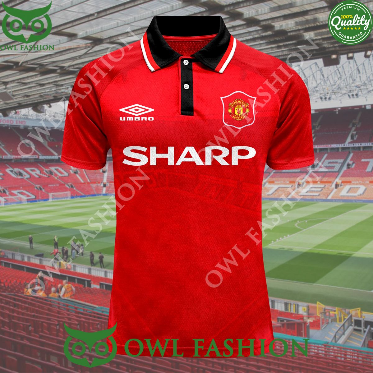 Manchester United Home 1994-96 Cantona 07 Polo - Adult & Kids T-Shirts, Sweatshirts & Hoodies apparel design preview 1