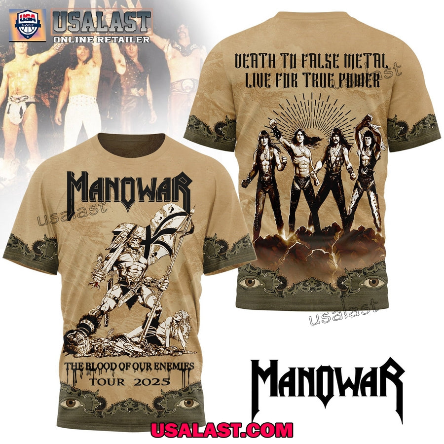 Manowar The Blood Of Our Enemies Tour 2025 3D - Adult & Kids T-Shirts, Sweatshirts & Hoodies apparel design preview 1