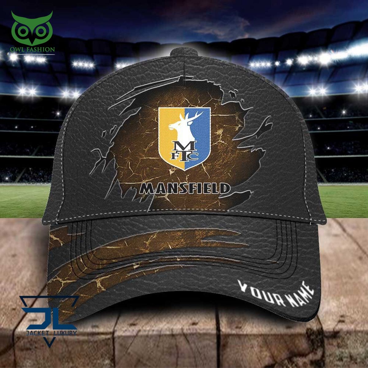 Mansfield Town EFL Personalized Leather Classic Cap - Adult & Kids T-Shirts, Sweatshirts & Hoodies apparel design preview 1