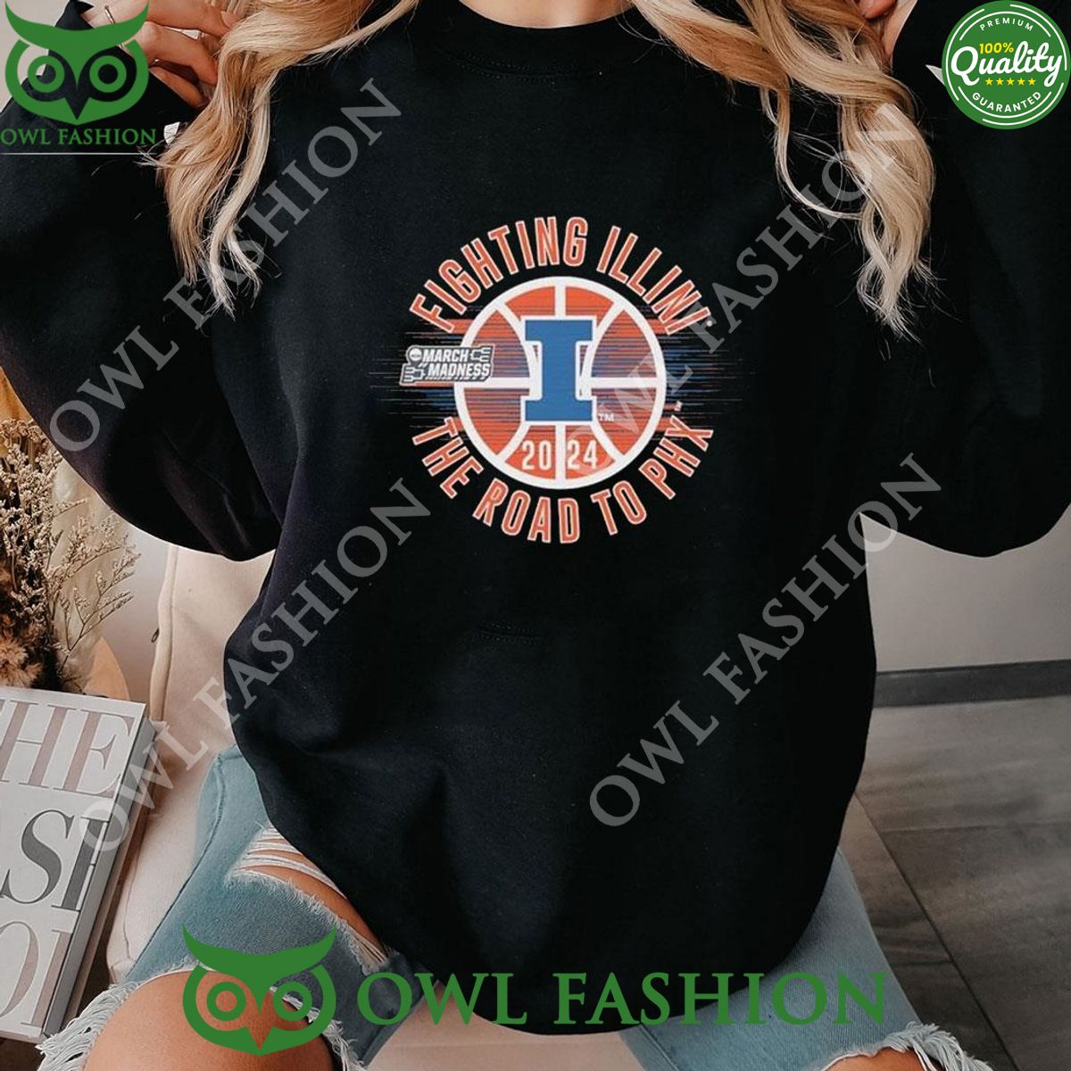 March Madness Illinois Fighting Illini 2024 NCAA The - Adult & Kids T-Shirts, Sweatshirts & Hoodies apparel design preview 1