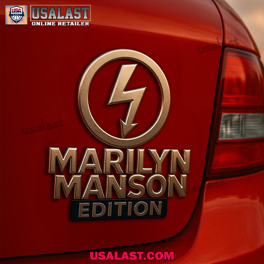 Marilyn Manson Edition Car Emblem Custom 3D Badge - Adult & Kids T-Shirts, Sweatshirts & Hoodies apparel design preview 1