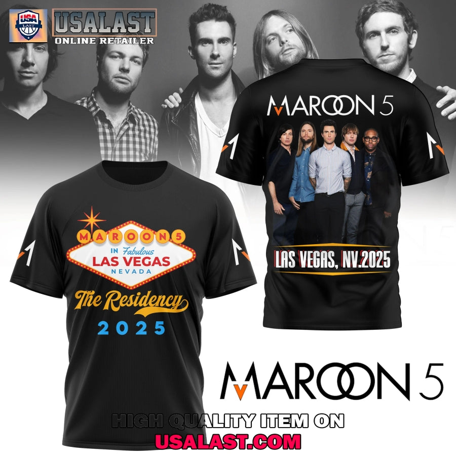 Maroon 5 The Residency 2025 Full Print - Adult & Kids T-Shirts, Sweatshirts & Hoodies apparel design preview 1