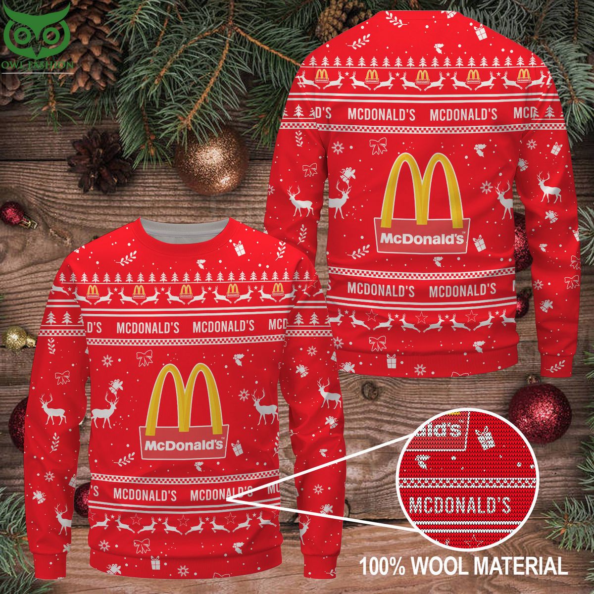 Mcdonald's Premium Ugly Christmas Sweater - Adult & Kids T-Shirts, Sweatshirts & Hoodies apparel design preview 1