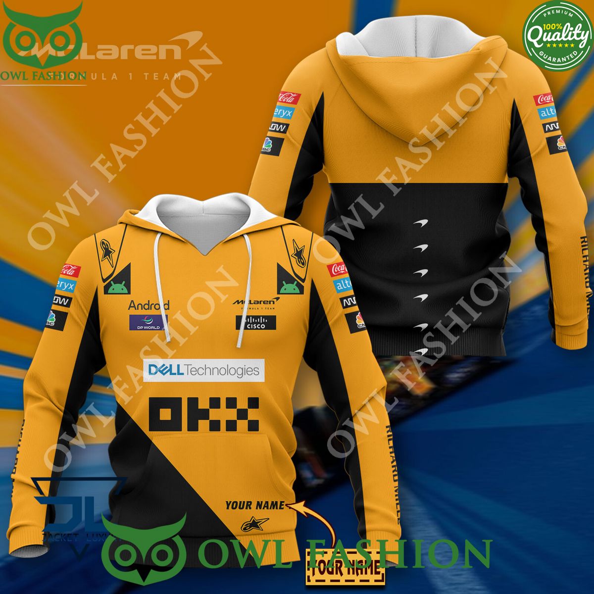 McLaren F1 Team Racing 2024 Personalized Printed - Adult & Kids T-Shirts, Sweatshirts & Hoodies apparel design preview 1