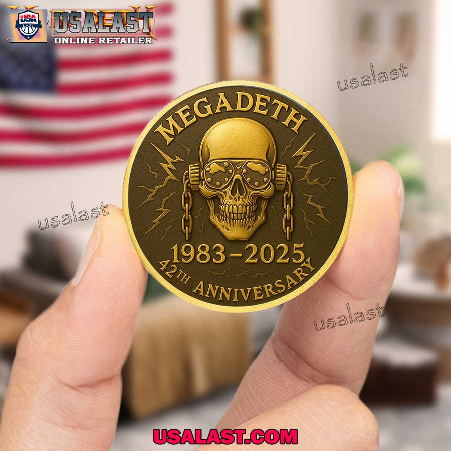 Megadeth 42th Anniversary Commemorative Coin - Adult & Kids T-Shirts, Sweatshirts & Hoodies apparel design preview 1