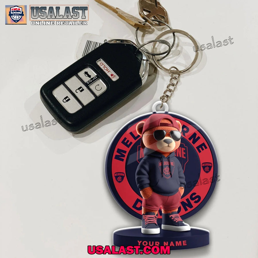 Melbourne Football Club Teddy Bear Custom Keychain - Adult & Kids T-Shirts, Sweatshirts & Hoodies apparel design preview 1