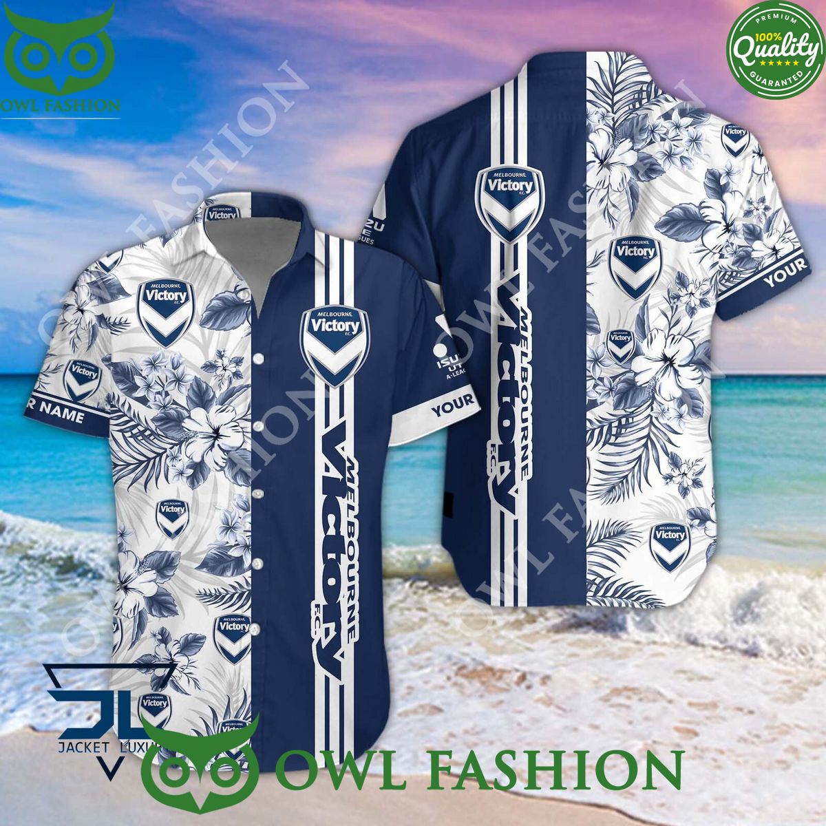 Melbourne Victory A League Football Hawaiian and - Adult & Kids T-Shirts, Sweatshirts & Hoodies apparel design preview 1