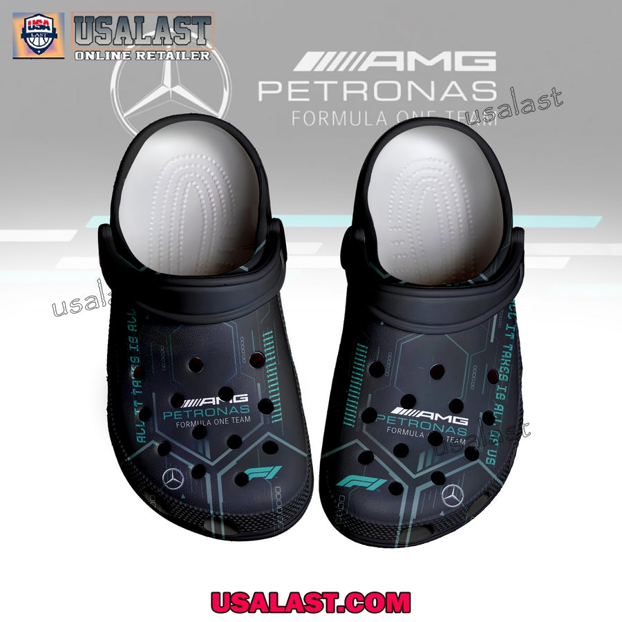 Mercedes AMG Petronas F1 Team Crocs Clogs Shoes - Adult & Kids T-Shirts, Sweatshirts & Hoodies apparel design preview 1