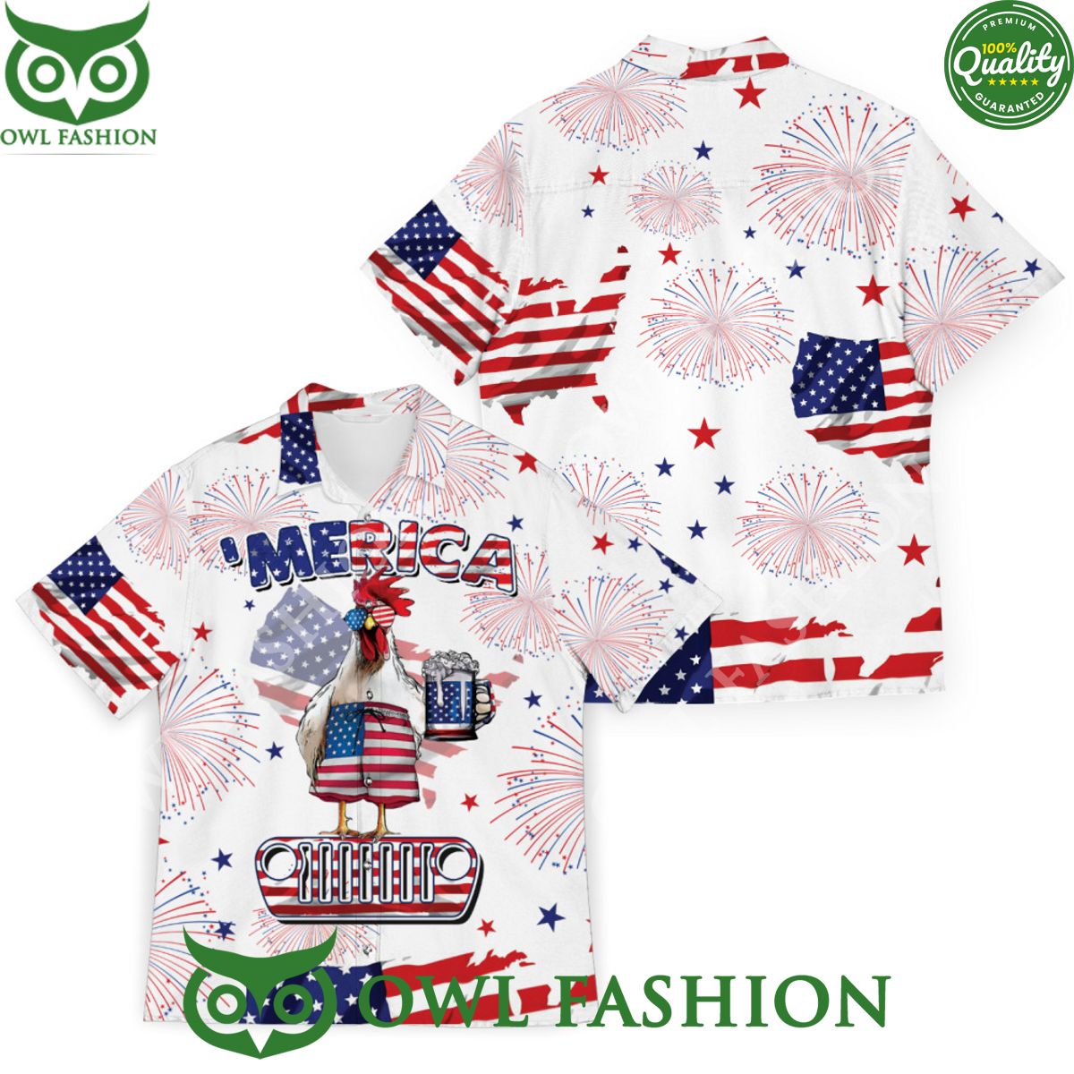 Merica Chicken 4th of July Independence Day Limited - Adult & Kids T-Shirts, Sweatshirts & Hoodies apparel design preview 1
