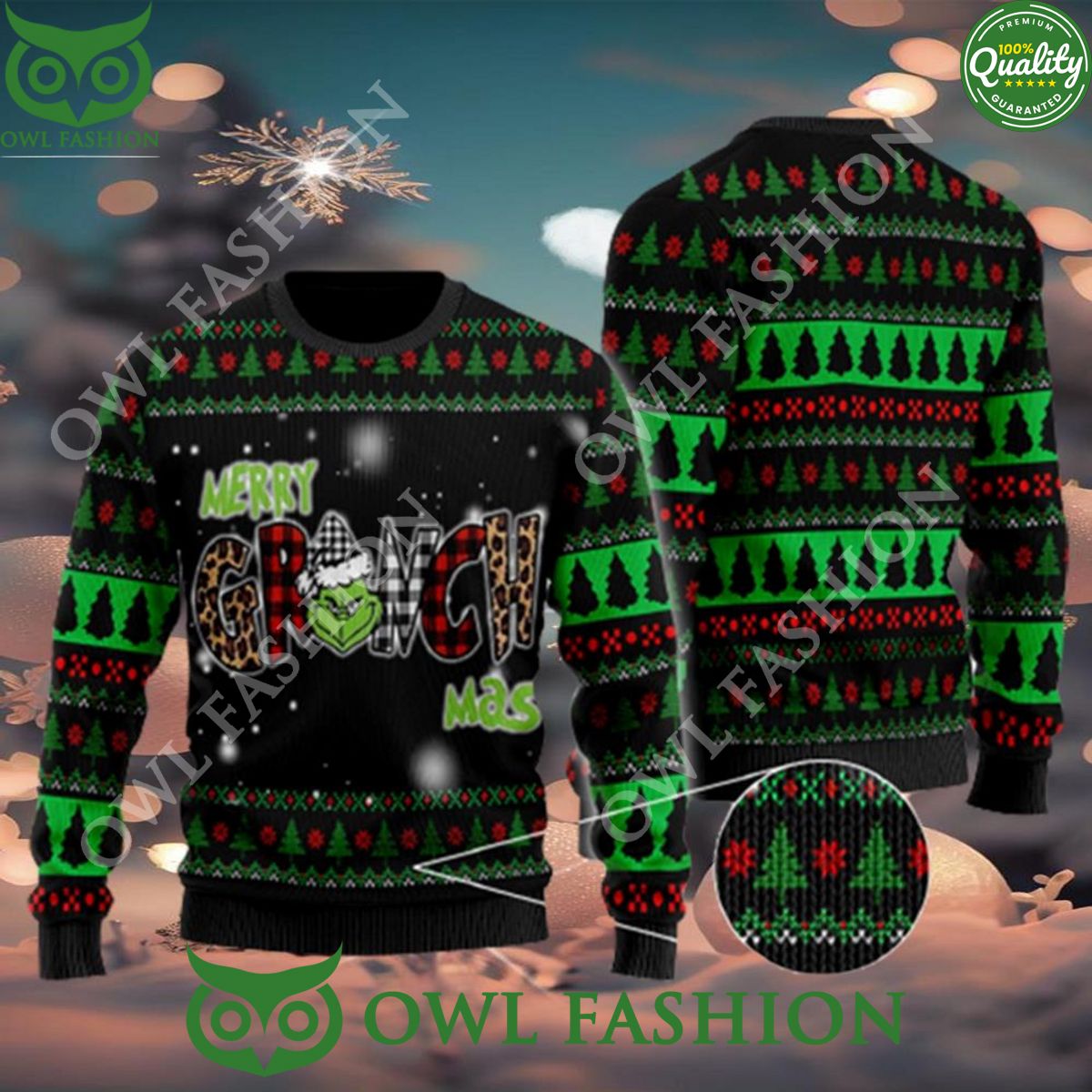 Merry Grinch Mas Woolen Funny The Ugly Christmas - Adult & Kids T-Shirts, Sweatshirts & Hoodies apparel design preview 1