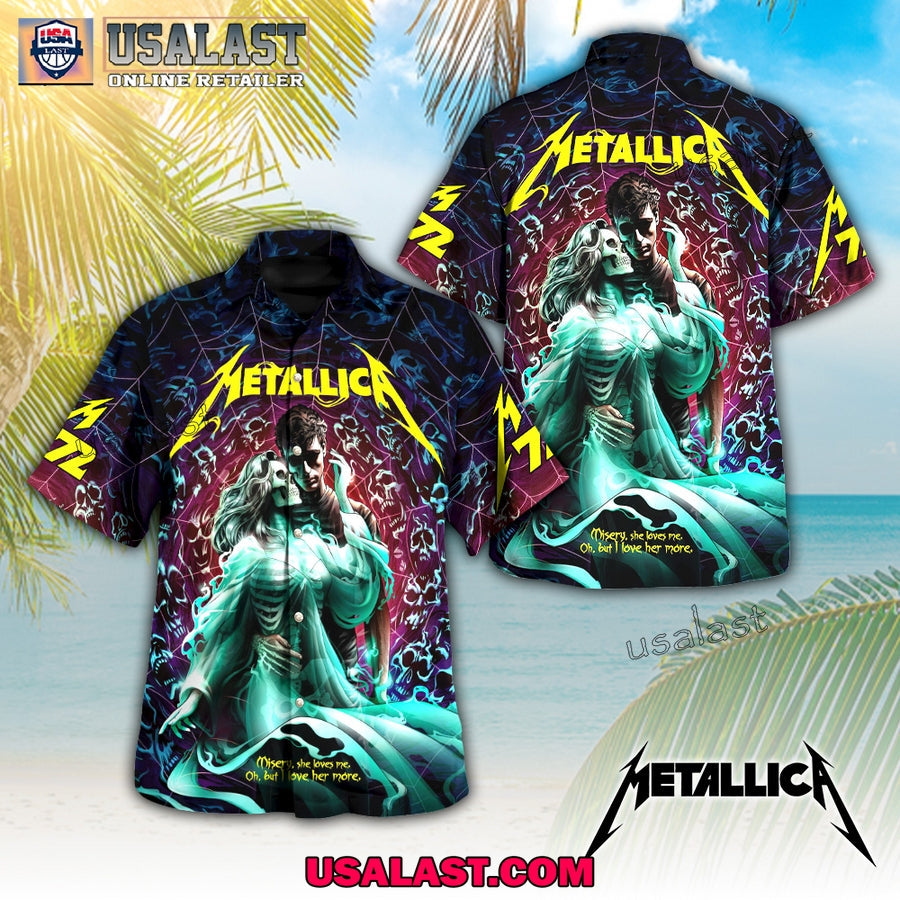 Metallica Inamorata Skull Couple Hawaiian - Adult & Kids T-Shirts, Sweatshirts & Hoodies apparel design preview 1