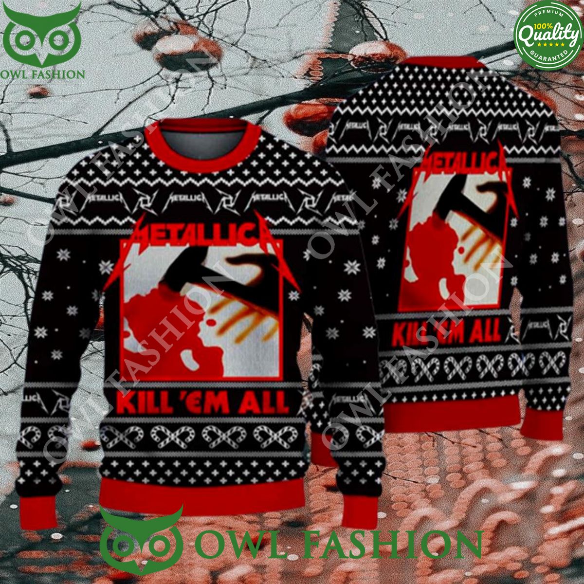 Metallica Kill 'Em Album All Snowflakes And Candy - Adult & Kids T-Shirts, Sweatshirts & Hoodies apparel design preview 1