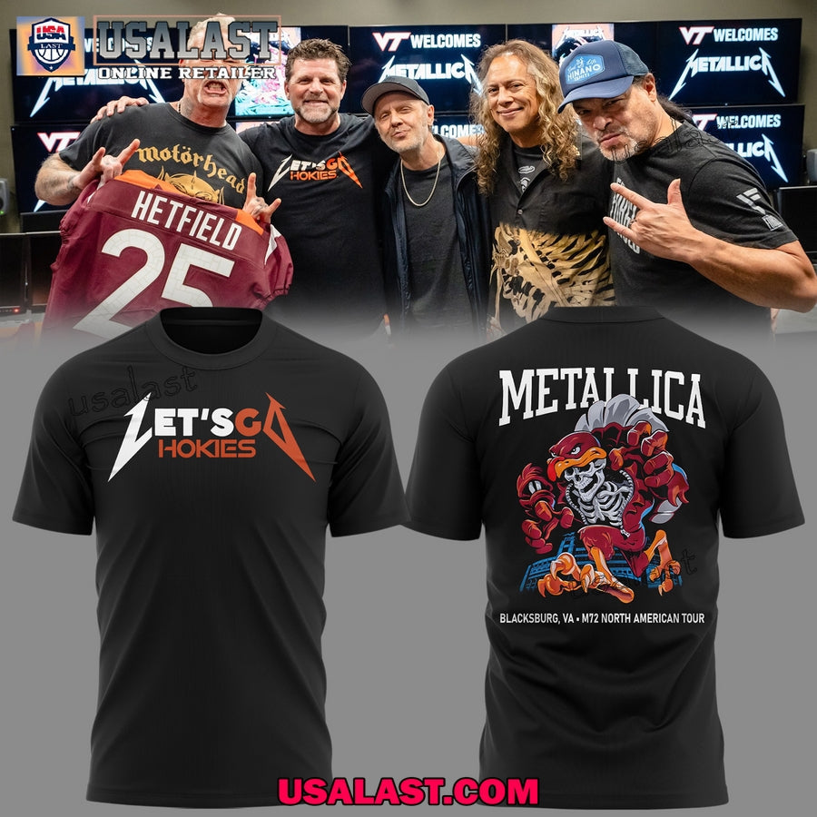 Metallica Let's Go Hokies Limited Edition Black - Adult & Kids T-Shirts, Sweatshirts & Hoodies apparel design preview 1