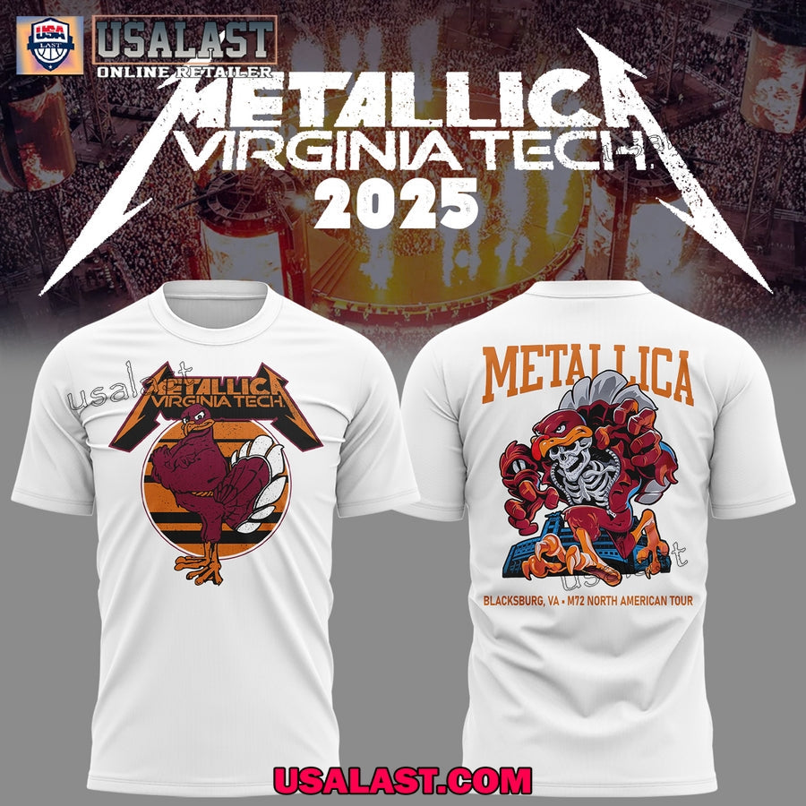 Metallica Virginia Tech 2025 Music Concert White - Adult & Kids T-Shirts, Sweatshirts & Hoodies apparel design preview 1