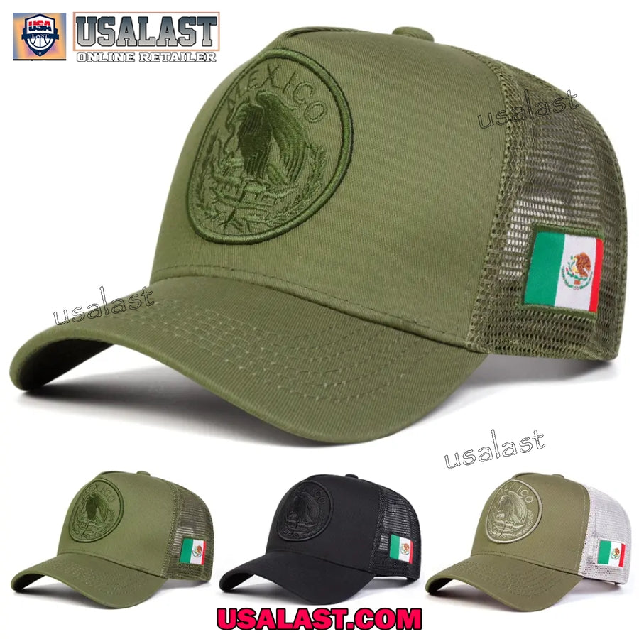 Mexican Flag Embroidery Logo Baseball Hat Cap - Adult & Kids T-Shirts, Sweatshirts & Hoodies apparel design preview 1