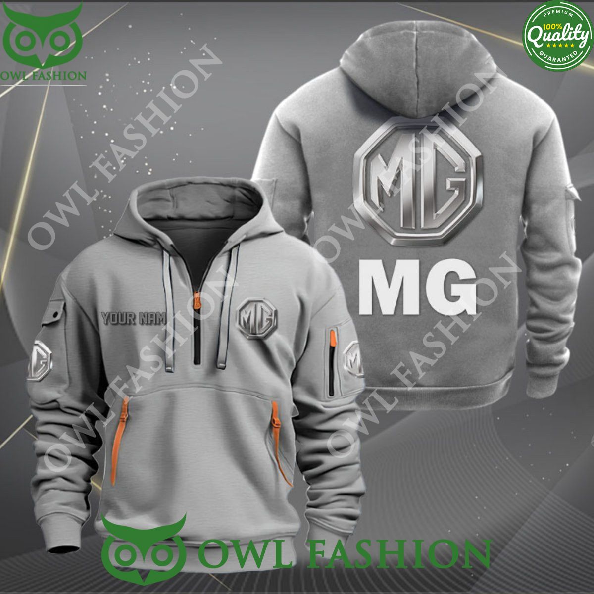 MG Car Motor Personalized 2d half zipper - Adult & Kids T-Shirts, Sweatshirts & Hoodies apparel design preview 1