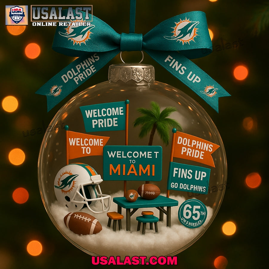 Miami Dolphins Commemorative Christmas Ornament - Adult & Kids T-Shirts, Sweatshirts & Hoodies apparel design preview 1