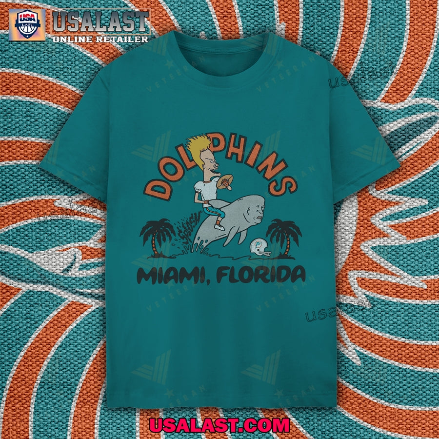 Miami Dolphins x Beavis and Butthead Apparel - Adult & Kids T-Shirts, Sweatshirts & Hoodies apparel design preview 1