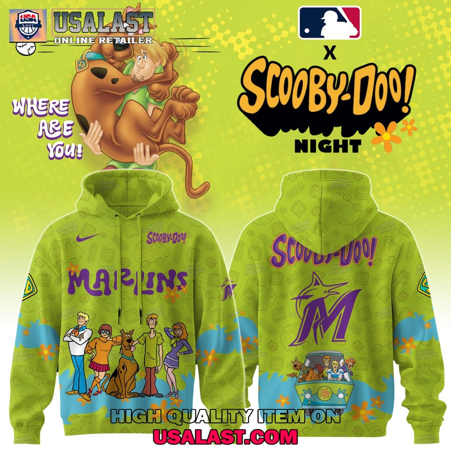Miami Marlins Scooby Doo Night 3D Set - Adult & Kids T-Shirts, Sweatshirts & Hoodies apparel design preview 1