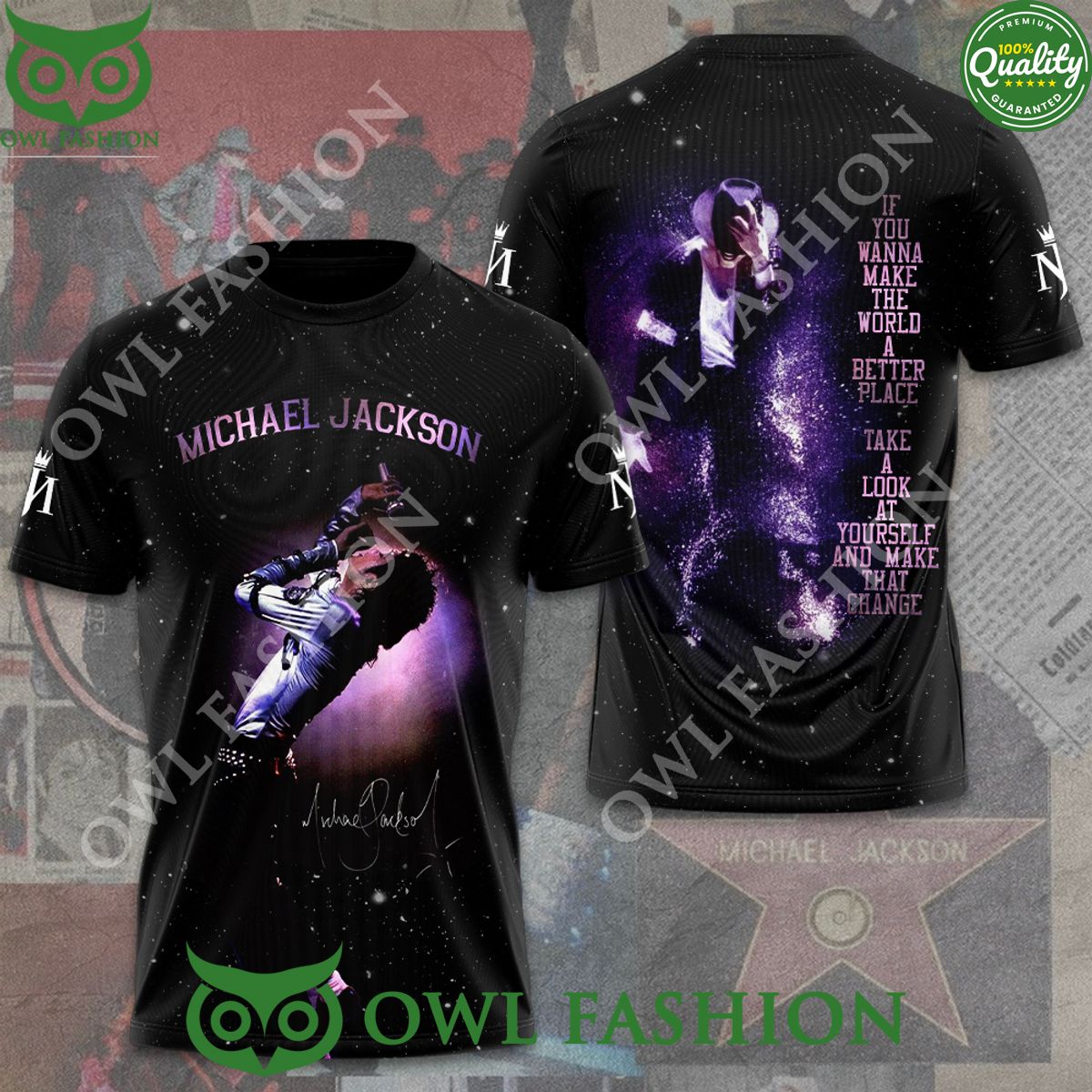 Michael Jackson If you wanna make the world a better - Adult & Kids T-Shirts, Sweatshirts & Hoodies apparel design preview 1