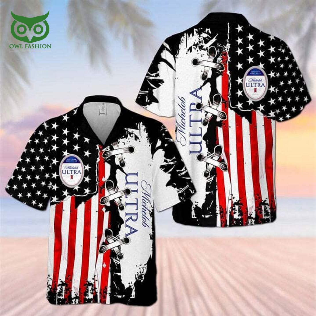 Michelob Ultra Beer American Flag Independence Day - Adult & Kids T-Shirts, Sweatshirts & Hoodies apparel design preview 1