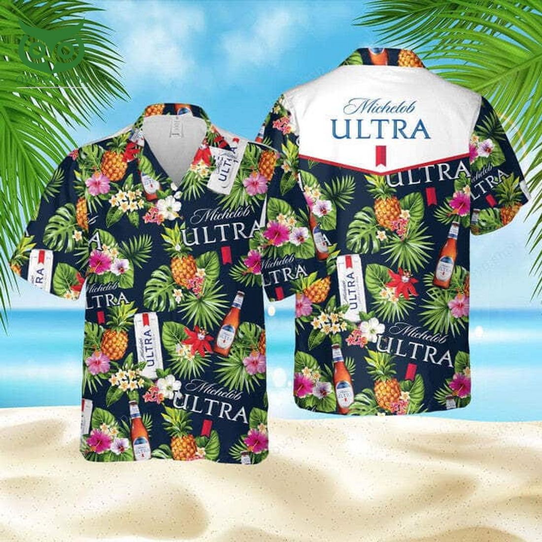 Michelob Ultra Beer Tropical Pattern Practical Beach - Adult & Kids T-Shirts, Sweatshirts & Hoodies apparel design preview 1