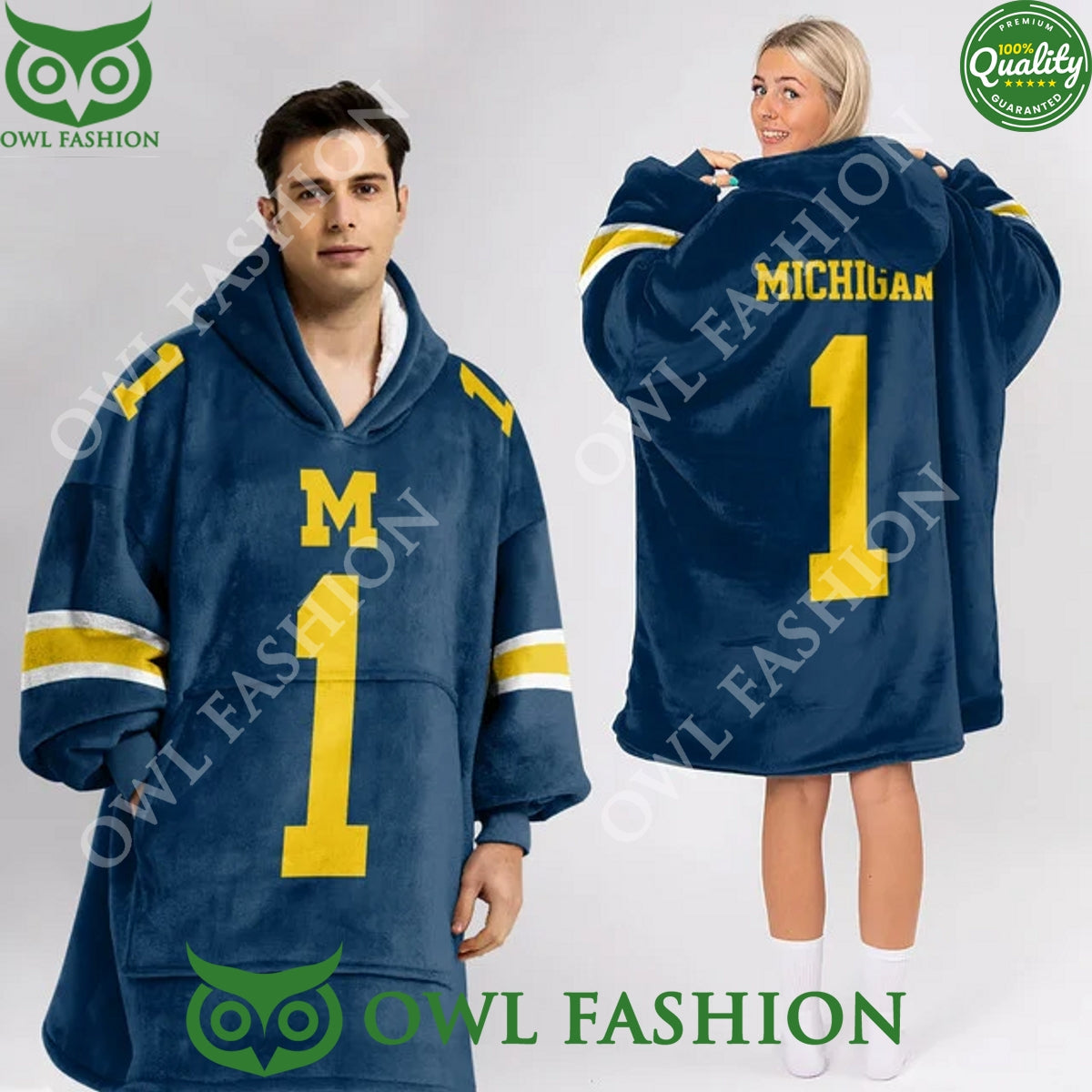 Michigan number 1 Football Sherpa Blanket - Adult & Kids T-Shirts, Sweatshirts & Hoodies apparel design preview 1