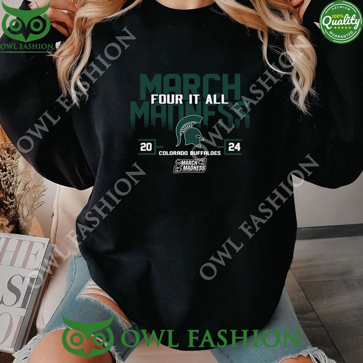 Michigan State Spartans 2024 Ncaa March Madness Four - Adult & Kids T-Shirts, Sweatshirts & Hoodies apparel design preview 1