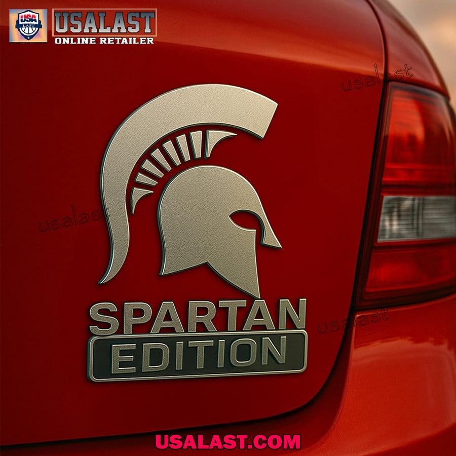 Michigan State Spartans Premium Car Emblem Custom 3D - Adult & Kids T-Shirts, Sweatshirts & Hoodies apparel design preview 1