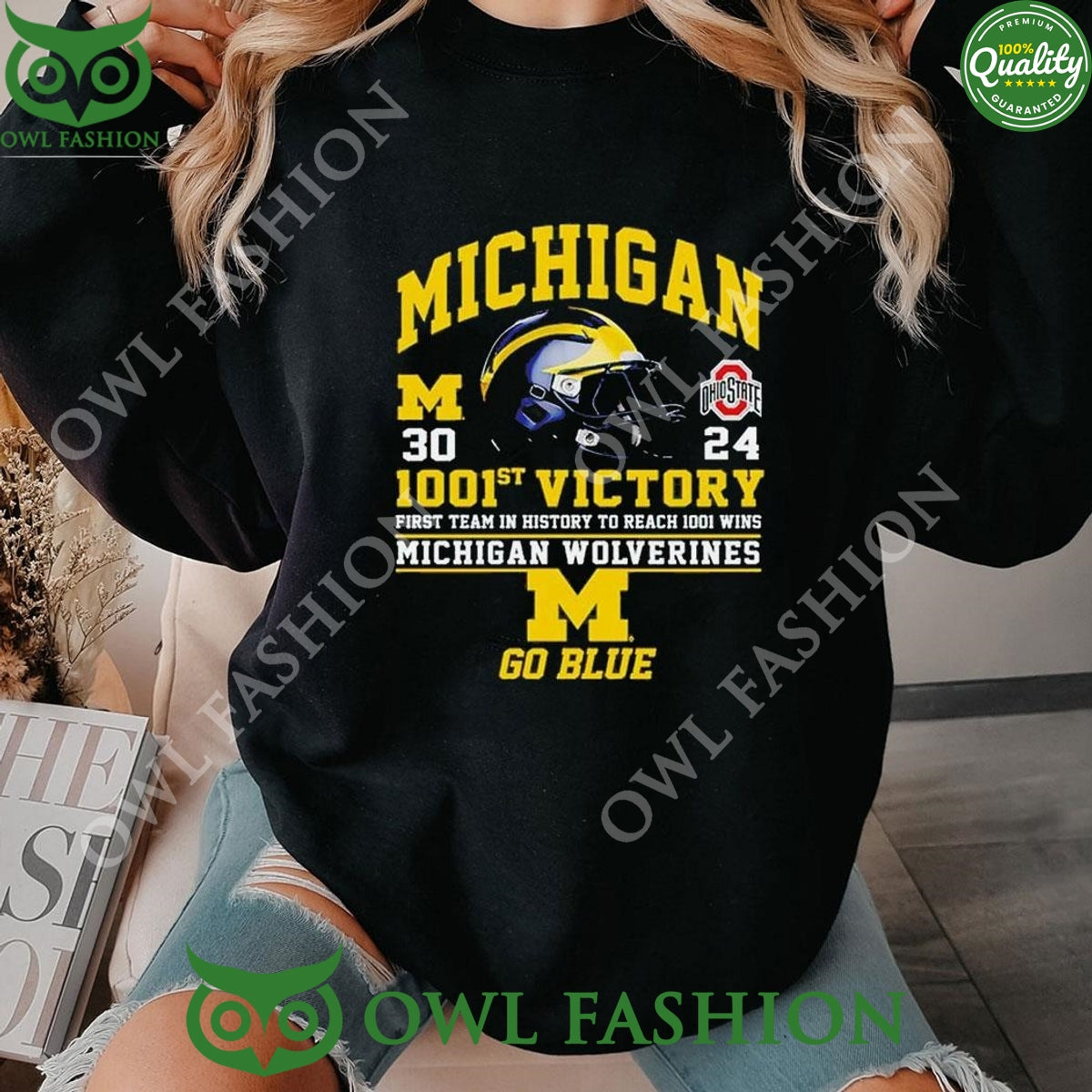 Michigan Wolverines 1001st Victory First Team In - Adult & Kids T-Shirts, Sweatshirts & Hoodies apparel design preview 1