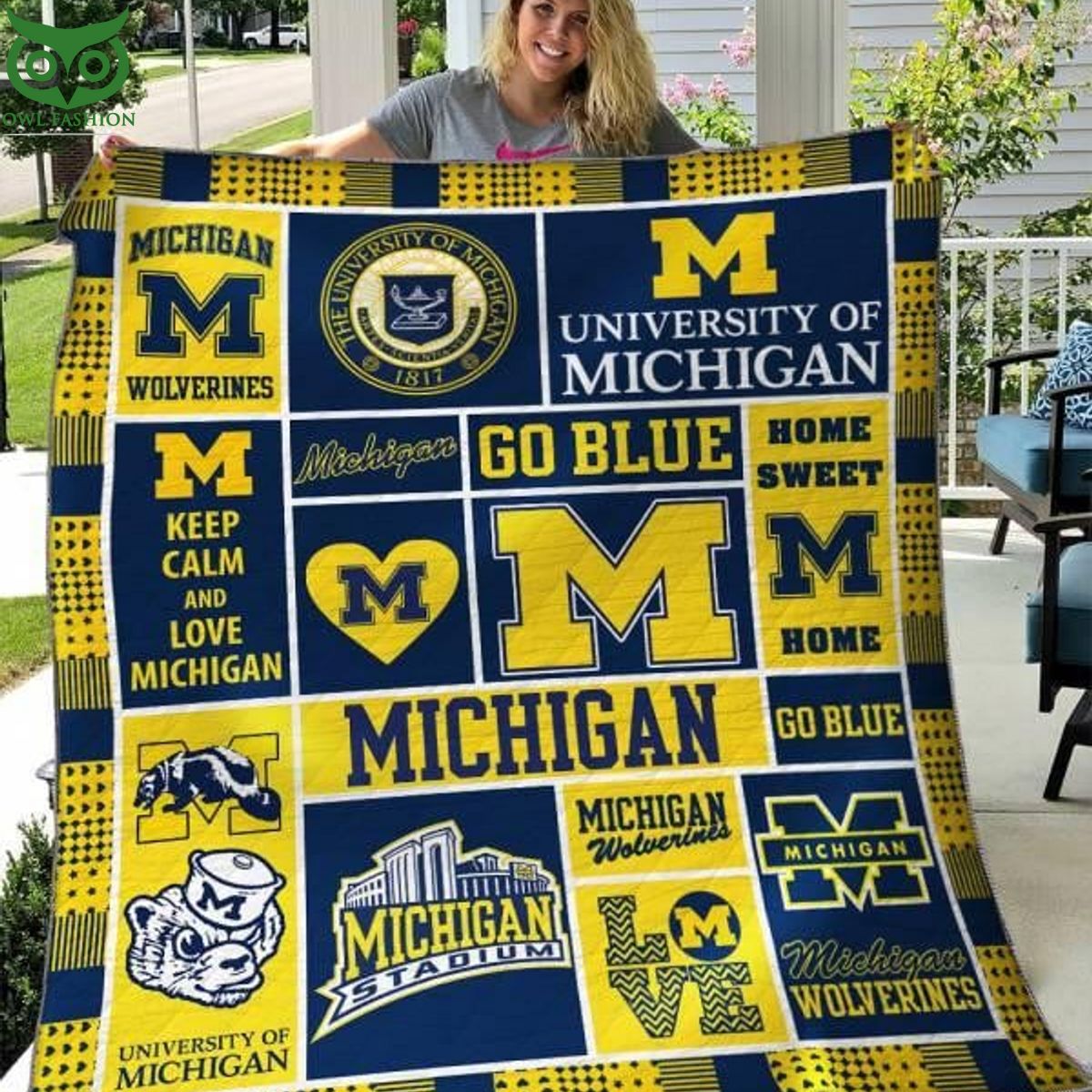 Michigan Wolverines NCAA New Quilt Blanket - Adult & Kids T-Shirts, Sweatshirts & Hoodies apparel design preview 1