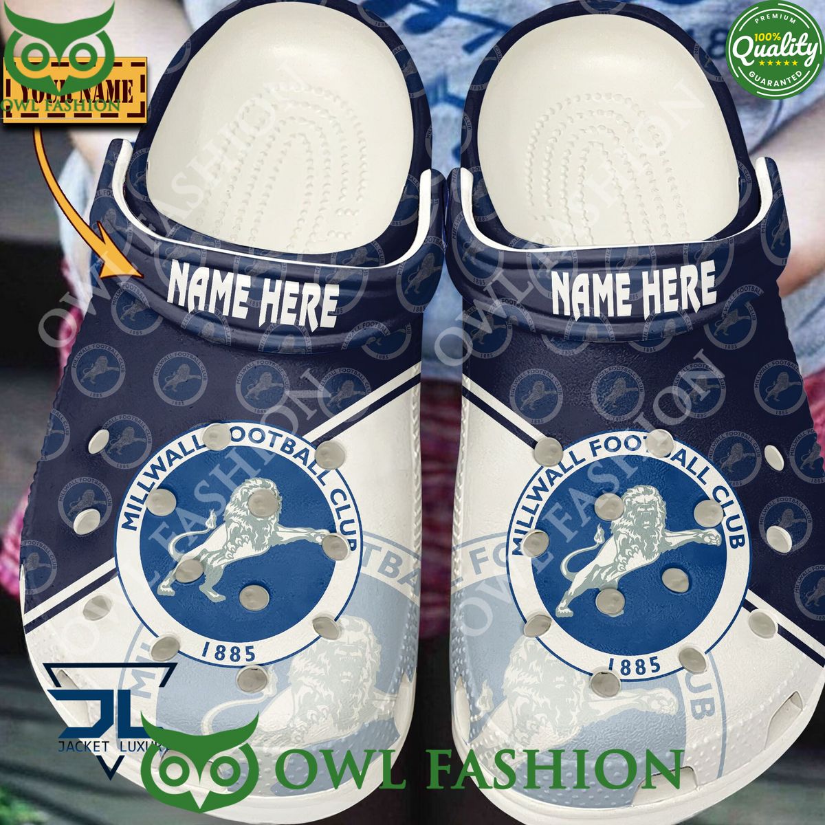 Millwall F.C EFL English Football Limited Custom Croc - Adult & Kids T-Shirts, Sweatshirts & Hoodies apparel design preview 1